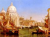 Della Canvas Paintings - A View Along The Grand Canal With Santa Maria Della Salute